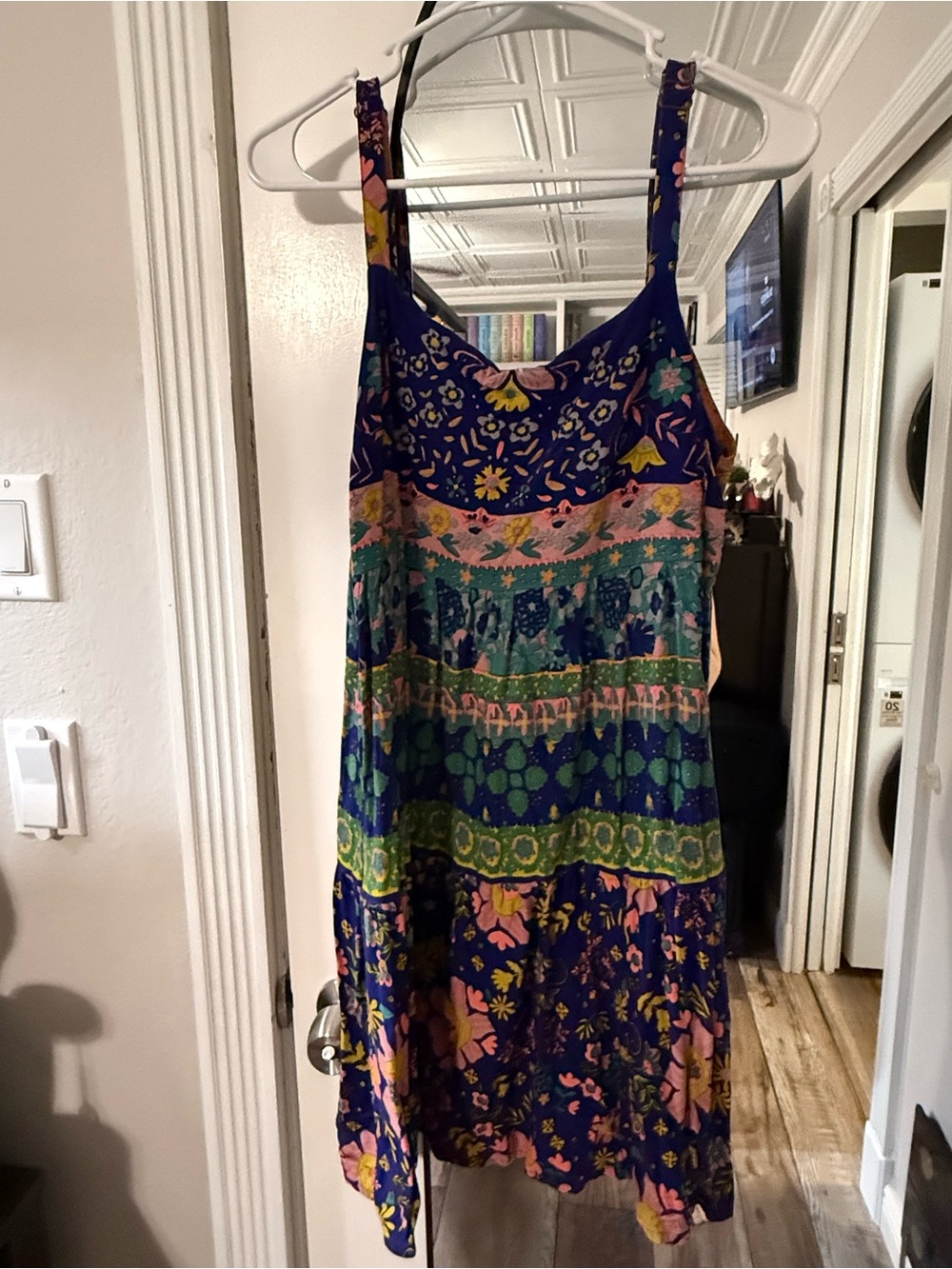 Natural Life Bohemian Floral Midi Dress in Purple and Pink